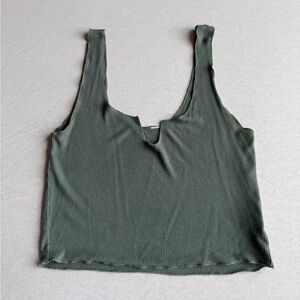 Pacsun Green Ribbed Cami with V Cut